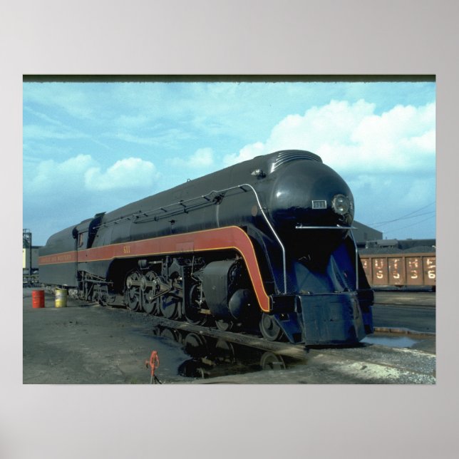 N&W 4-8-4 #611. (train;sky;clouds;track;)_Trains Poster (Front)