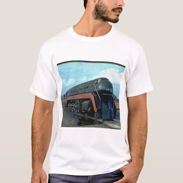 N&W 4-8-4 #611. (train;sky;clouds;track;)_Trains T-Shirt (Front)