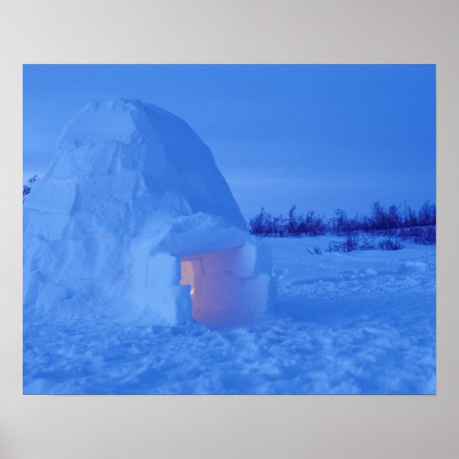NA, Canada, Manitoba, Churchill. Arctic igloo Poster (Front)