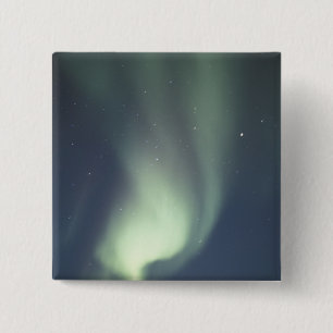 NA, Canada, Manitoba, Churchill Northern lights, 15 Cm Square Badge