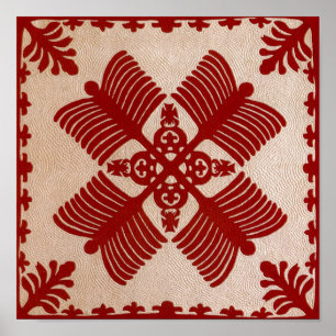 Na Kalaunu Me Na Kāhili, quilt Poster
