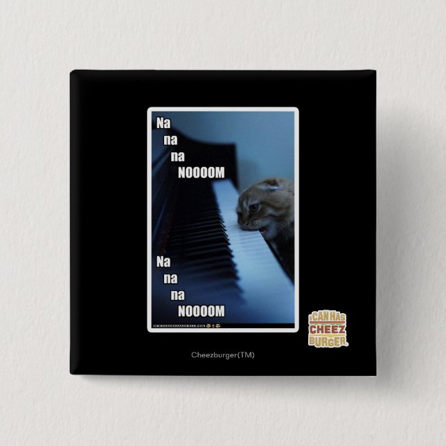 Na na na nooom 15 cm square badge (Front)