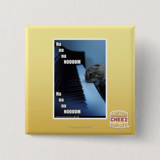 Na na na nooom 15 cm square badge (Front)