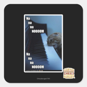 Na na na nooom square sticker