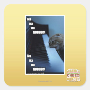 Na na na nooom square sticker
