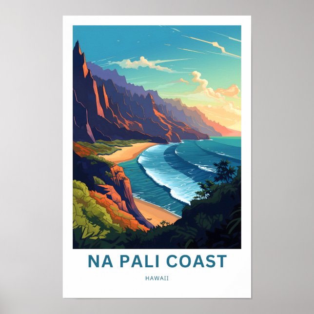 Na Pali Coast Hawaii Travel Poster (Front)