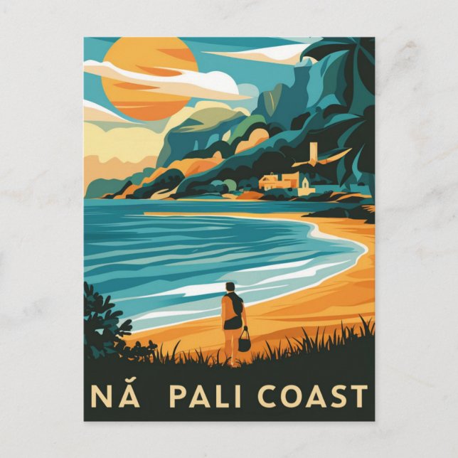 Na Pali Coast Kauai, Hawaii Beach Postcard (Front)