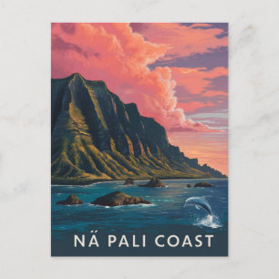Na Pali Coast Kauai, Hawaii Evening Postcard