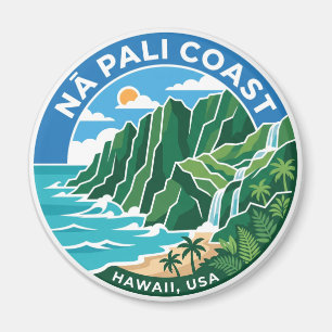 Nā Pali Coast Kauai Hawaii USA Magnet