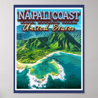 NA PALI COAST - KAUAI ISLAND - HAWAII POSTER