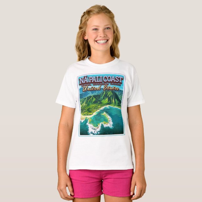 NA PALI COAST - KAUAI ISLAND - HAWAII USA T-Shirt (Front Full)