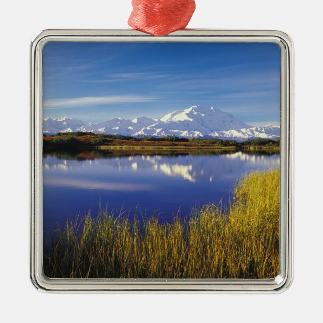 NA, USA, Alaska, Denali NP Mt. McKinley in Metal Tree Decoration (Front)