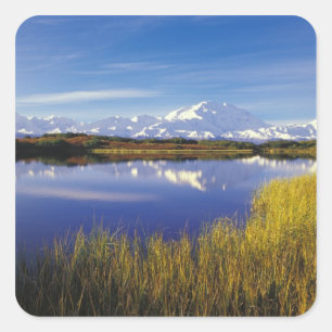 NA, USA, Alaska, Denali NP Mt. McKinley in Square Sticker