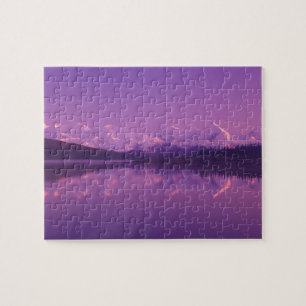 NA, USA, Alaska, Denali NP, Wonder Lake, Evening Jigsaw Puzzle