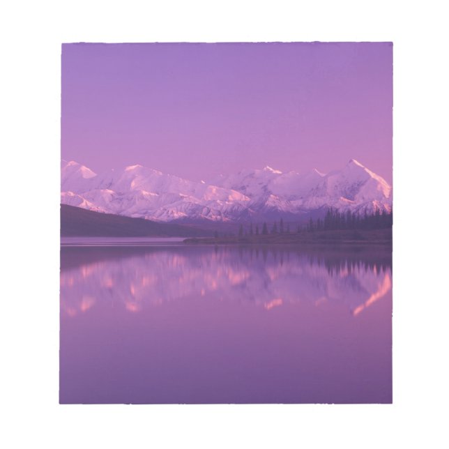 NA, USA, Alaska, Denali NP, Wonder Lake, Evening Notepad (Front)