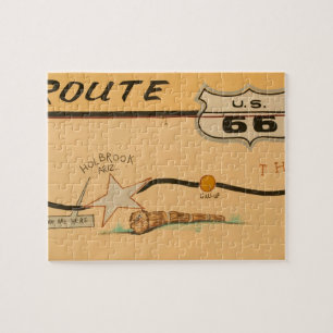NA, USA, Arizona, Holbrook Route 66 road mural Jigsaw Puzzle