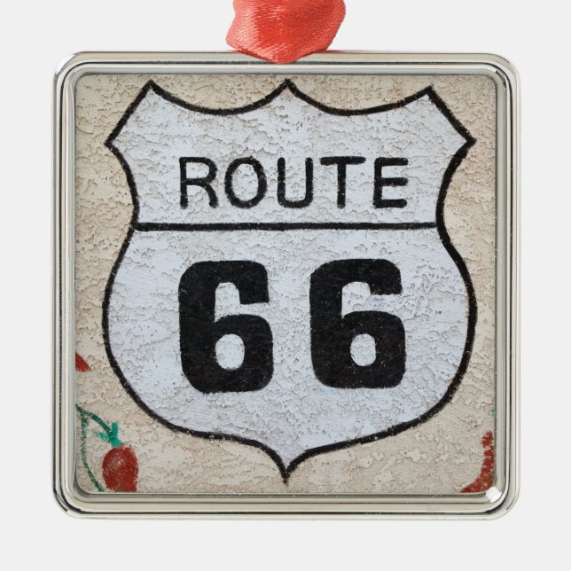 NA, USA, Arizona, Holbrook Route 66 street sign Metal Ornament (Front)