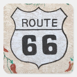 NA, USA, Arizona, Holbrook Route 66 street sign Square Sticker