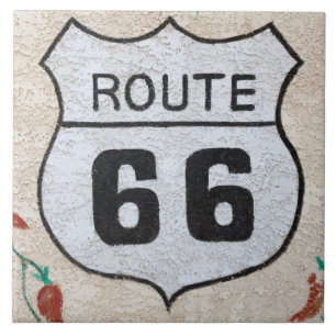 NA, USA, Arizona, Holbrook Route 66 street sign Tile