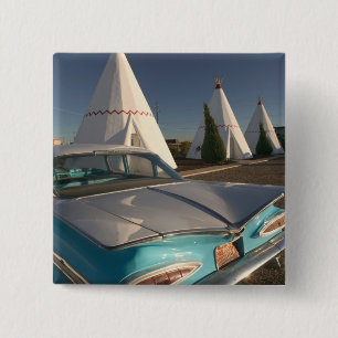 NA, USA, Arizona, Holbrook Route 66, Wigwam 2 15 Cm Square Badge