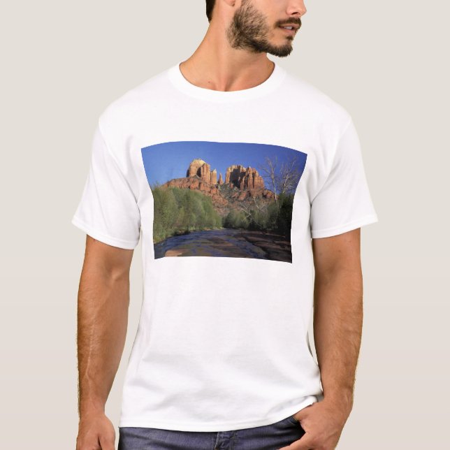 NA, USA, Arizona, Sedona. Cathedral Rock and Oak T-Shirt (Front)
