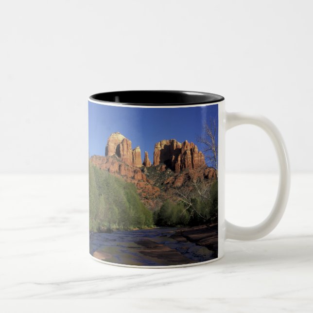 NA, USA, Arizona, Sedona. Cathedral Rock and Oak Two-Tone Coffee Mug (Right)