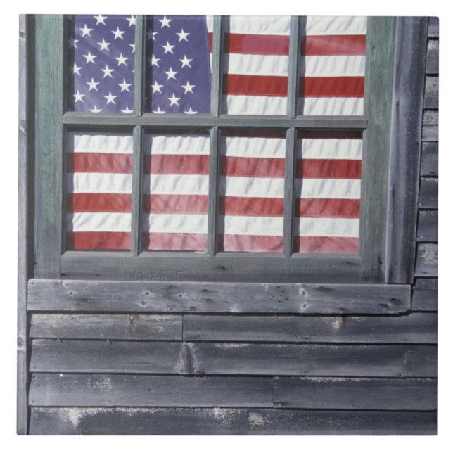 NA, USA, Maine, Georgetown Island. Flag of the Tile (Front)