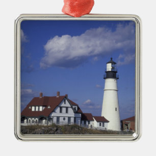 NA, USA, Maine, near Portland, Portland Head Metal Ornament