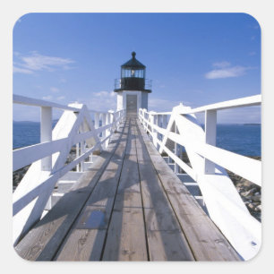 NA, USA, Maine, Port Clyde.  Marshall Point 2 Square Sticker