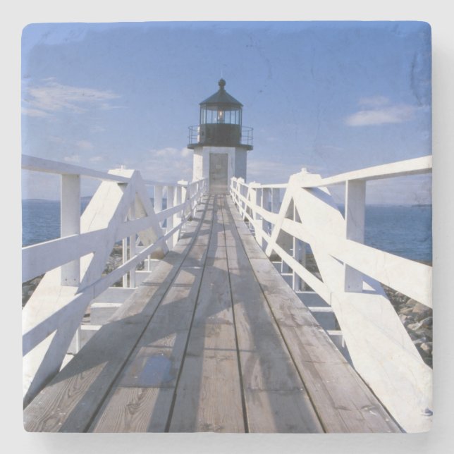 NA, USA, Maine, Port Clyde.  Marshall Point 2 Stone Coaster (Front)