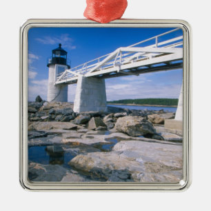 NA, USA, Maine, Port Clyde. Marshall Point Metal Ornament