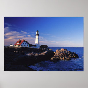 NA, USA, Maine. Portland Head lighthouse. Poster