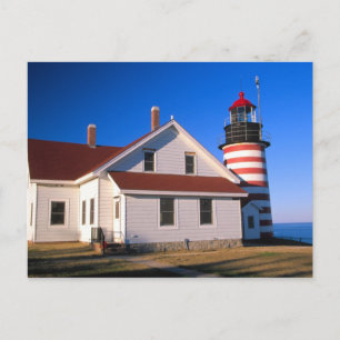 NA, USA, Maine.  West Quoddy lighthouse near Postcard
