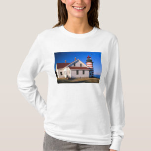 NA, USA, Maine. West Quoddy lighthouse near T-Shirt