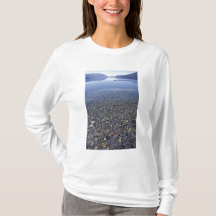 NA, USA, Montana, Glacier NP Rocks in Lake T-Shirt