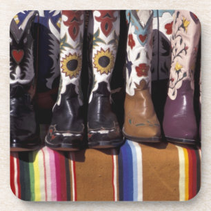 NA, USA, New Mexico, Santa Fe. Cowboy boots Coaster