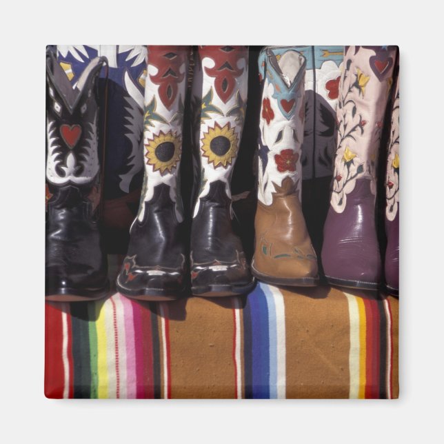 NA, USA, New Mexico, Santa Fe. Cowboy boots Magnet (Front)