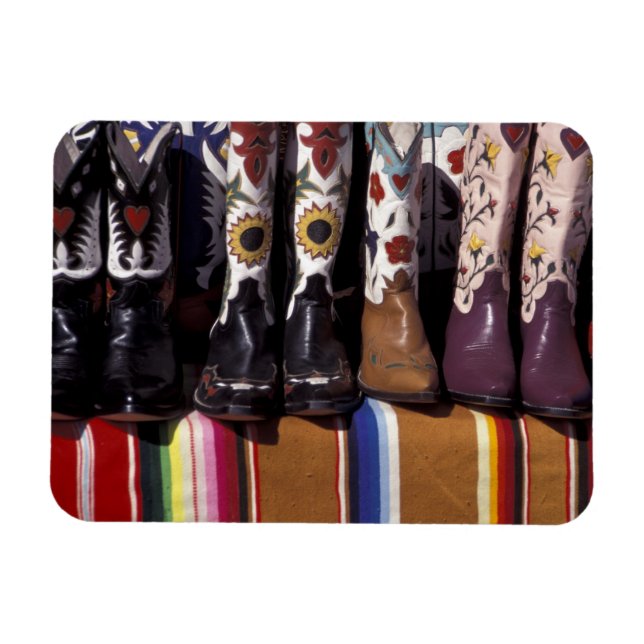 NA, USA, New Mexico, Santa Fe. Cowboy boots Magnet (Horizontal)