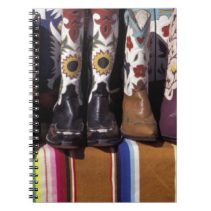 NA, USA, New Mexico, Santa Fe. Cowboy boots Notebook