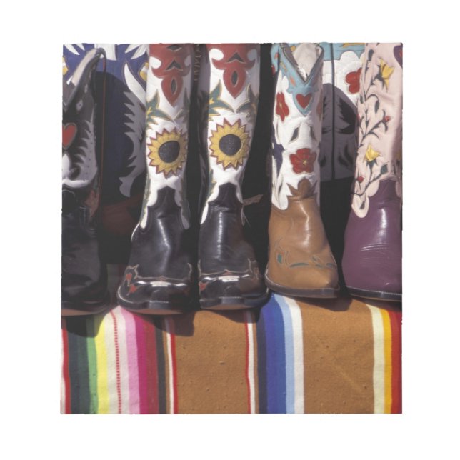 NA, USA, New Mexico, Santa Fe. Cowboy boots Notepad (Front)