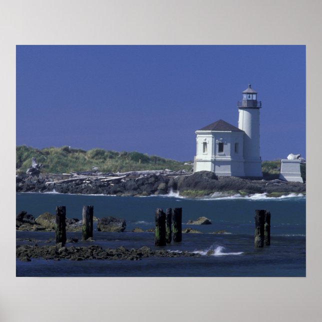 NA, USA, Oregon, Bandon, Coquille Lighthouse Poster (Front)