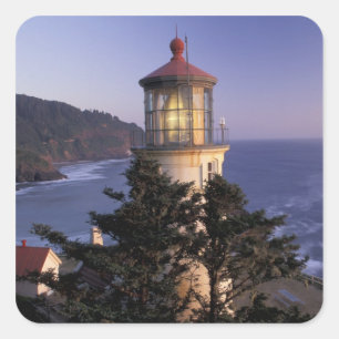 NA, USA, Oregon, Heceta Head Lighthouse, Square Sticker