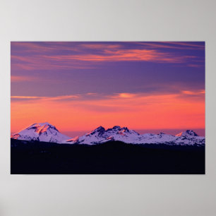 NA, USA, Oregon, The Three Sisters Mountains Poster