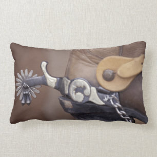 NA, USA, Texas, Lubbock Cowboy boot and spur Lumbar Cushion