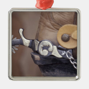 NA, USA, Texas, Lubbock Cowboy boot and spur Metal Ornament