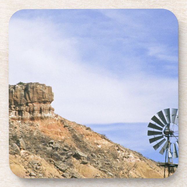 NA, USA, Texas Windmill and cliffs of Palo Duro Coaster (Front)