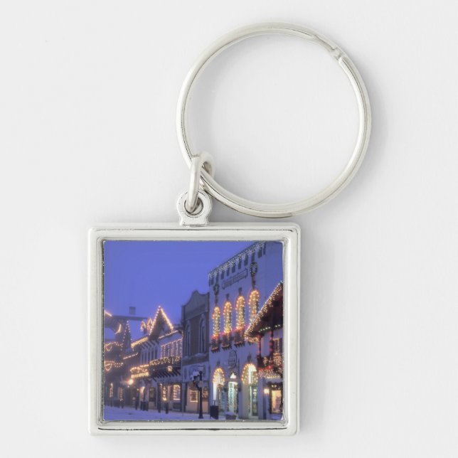 NA, USA, Washington, Leavenworth. Main Street Key Ring (Front)