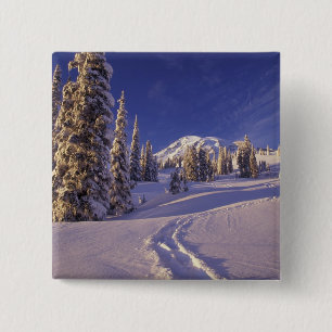 NA, USA, Washington, Mt. Rainier NP, Snowshoe 15 Cm Square Badge