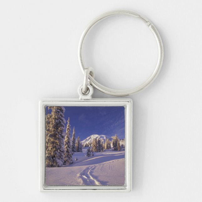 NA, USA, Washington, Mt. Rainier NP, Snowshoe Key Ring (Front)