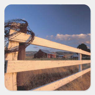 NA, USA, Washington, near Walla Walla, fence, Square Sticker